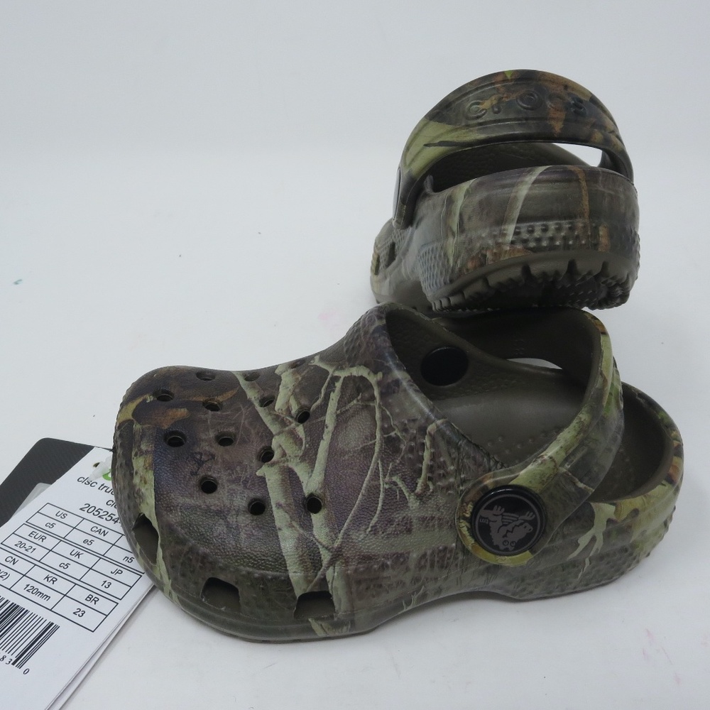 NEW Crocs Classic True Timber Kanati Kids Youth Size C 5 Camo Slip-On Clogs